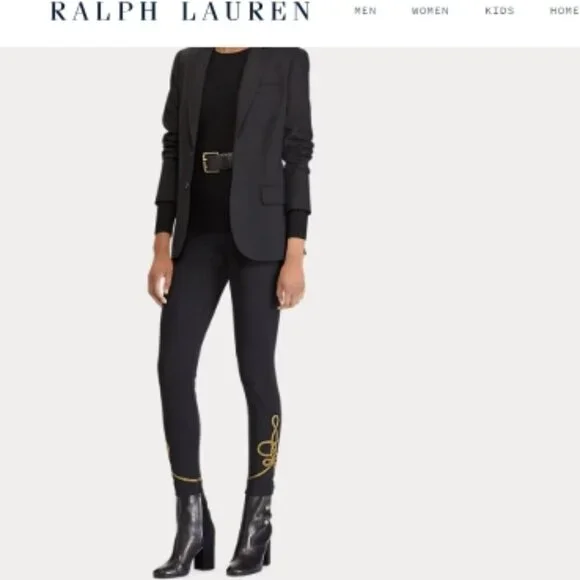 Like New, Polo Ralph Lauren  Bullion Trim Legging Pants - Picture 2 of 16